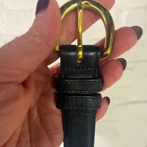 Vintage Coach black leather belt 34”